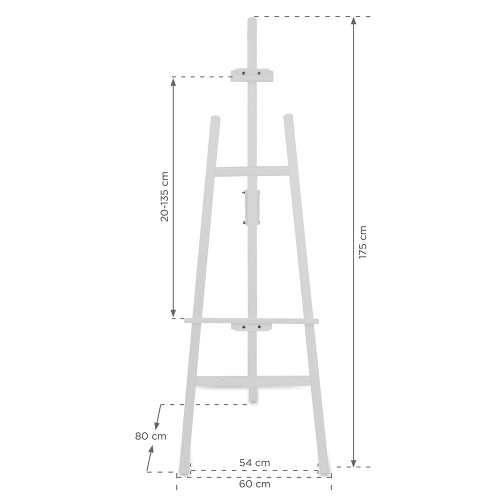 Sztaluga drewniana 178 x 60 cm regulowana - biała