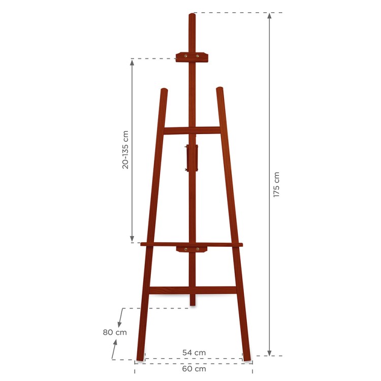 Sztaluga drewniana 178 x 60 cm regulowana - brązowa