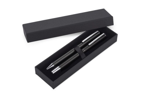 Zestaw piśmienniczy ILLINOIS czarny z logo