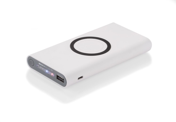 Power bank DOUBLE 8000 mAh biały z logo