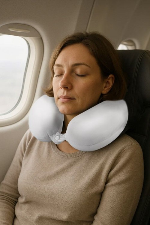 Poduszka podróżna w etui OPI szary z logo