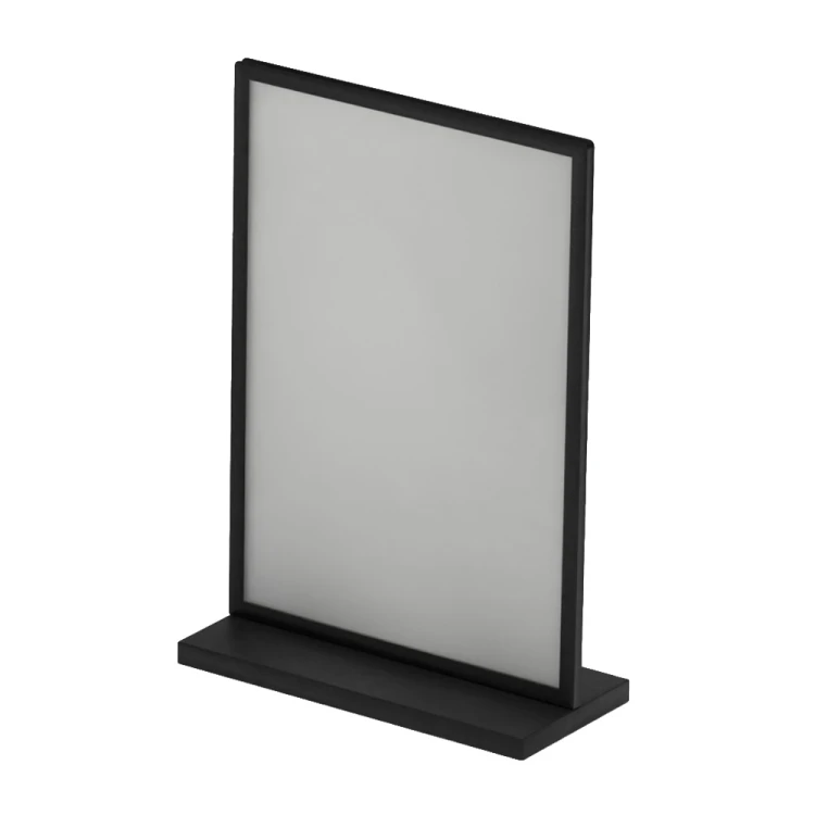 Dwustronny stojak akrylowy LINEO typu T format A4 (297x210 mm) informacyjny na ulotki, plakaty, broszury