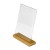 Dwustronny stojak akrylowy WOODI typu T format A4 (297x210 mm) informacyjny na ulotki, plakaty, broszury