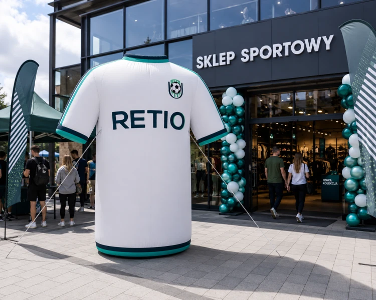 Koszulka dmuchana 4,5 m z dowolnym nadrukiem - reklama pneumatyczna XXL