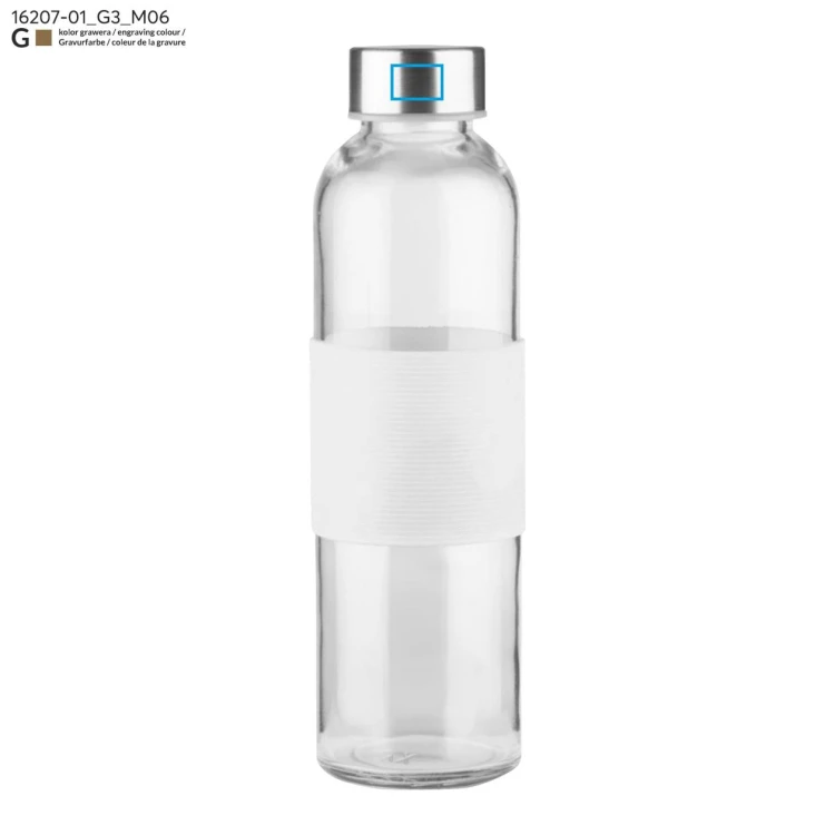 Butelka szklana GLASSI 510 ml biały