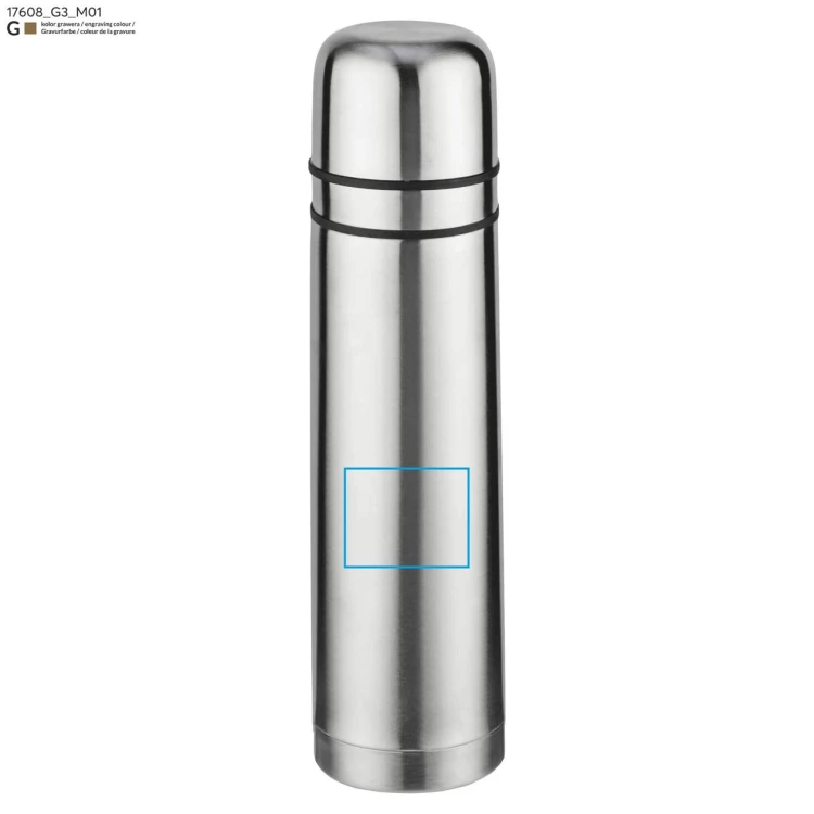 Termos z dwoma kubkami PAVO 750 ml srebrny