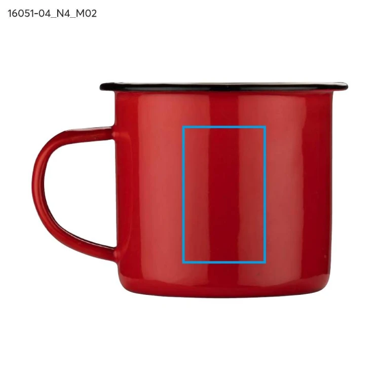 Kubek emaliowany EMAL 300 ml czerwony z logo