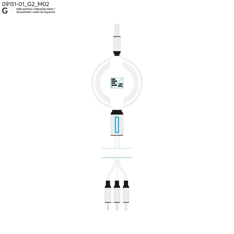 Kabel USB 3 W 1 BALJO biały