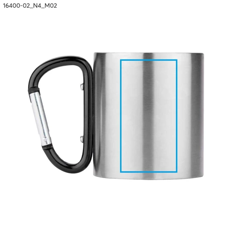 Kubek z karabińczykiem CAMPIC 200 ml czarny