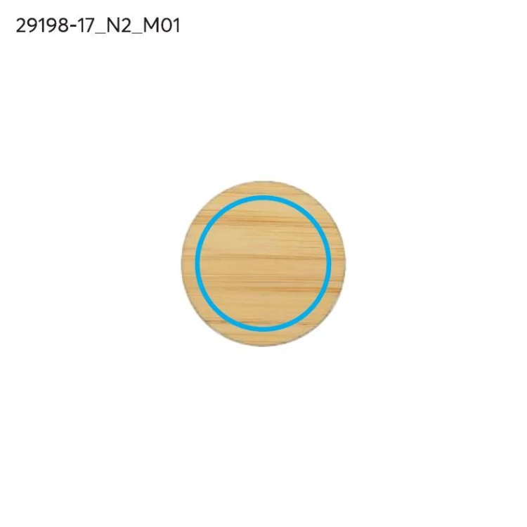 Przypinka bambusowa ROUND beżowy z logo