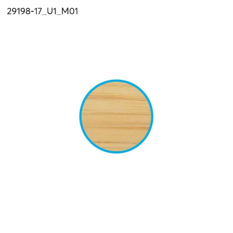 Przypinka bambusowa ROUND beżowy z logo