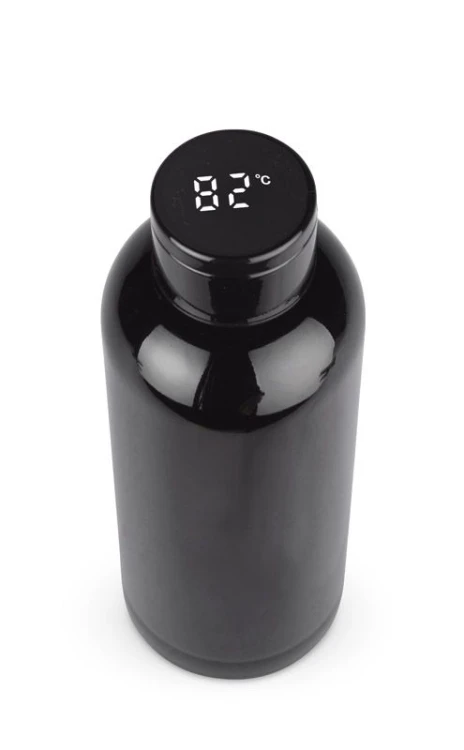 Butelka termiczna z termometrem CELIKA 500 ml czarny z logo