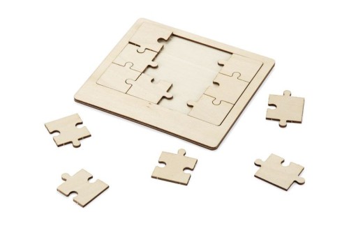 Puzzle drewniane WOODSY beżowy (naturalny) z logo