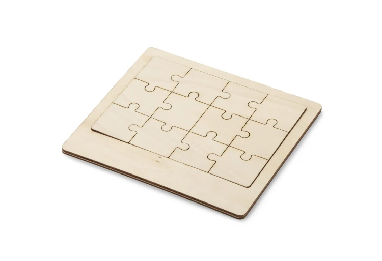 Puzzle drewniane WOODSY beżowy (naturalny) z logo