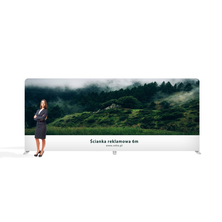 Ścianka Reklamowa Tekstylna Prosta 600 x 240 cm - ścianka wystawiennicza targowa prasowa