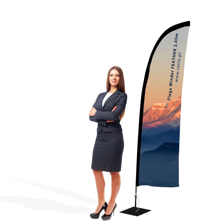 Wydruk do flagi reklamowej Winder 2,45m Feather