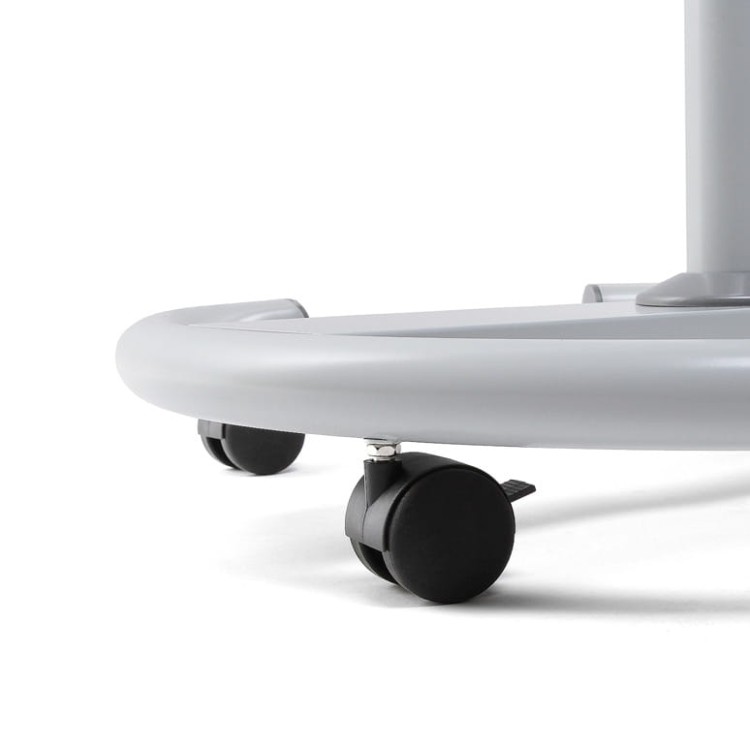 Detal, podstawa z kółkami - Flipchart magnetyczny SCRITTO® Vario II 68 x 100 cm stojak z tablicą magnetyczną suchościeralną mobilny flipchart stojak do postawienia z tablicą do pisania na kółkach z możliwością regulacji wysokości