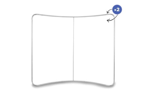 Stelaż ścianki tekstylnej łukowej standard 3 m  od frontu