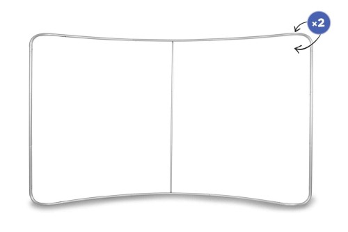 Stelaż ścianki tekstylnej łukowej standard 4 m  od frontu