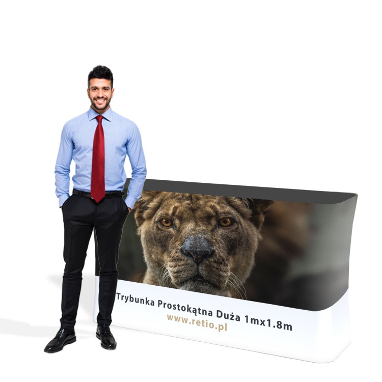 Wydruk do dużej tekstylnej lady wystawienniczej Prostokątnej