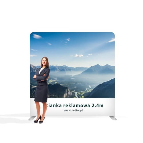 Wydruk tekstylny jednostronny do ścianki reklamowej prostej 2,4 m x 2,4 m