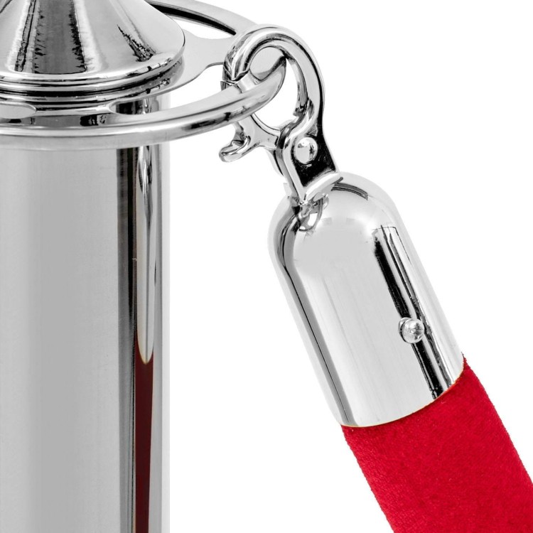 Zbliżenie - Słupek odgradzający KRÓLEWSKI Słupek hotelowy do Hotelu do Restauracji do strefy VIP Chrom