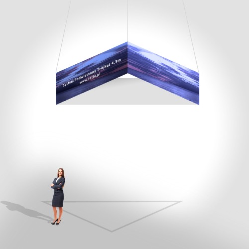 System Podwieszany Tekstylny, podwieszenie Trójkąt 4,3m