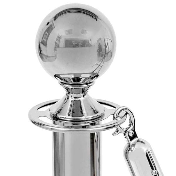 Zbliżenie - Słupek odgradzający KRÓLEWSKI Słupek hotelowy do Hotelu do Restauracji do strefy VIP Chrom