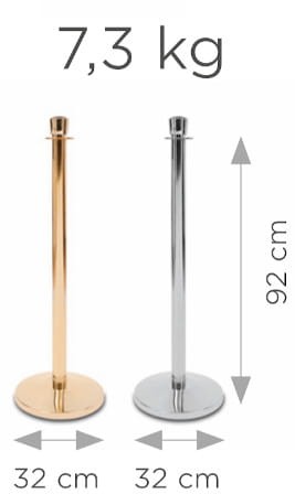 Wymiary - Słupek odgradzający NOWOCZESNY Słupek hotelowy do Hotelu do Restauracji do strefy VIP Złoty