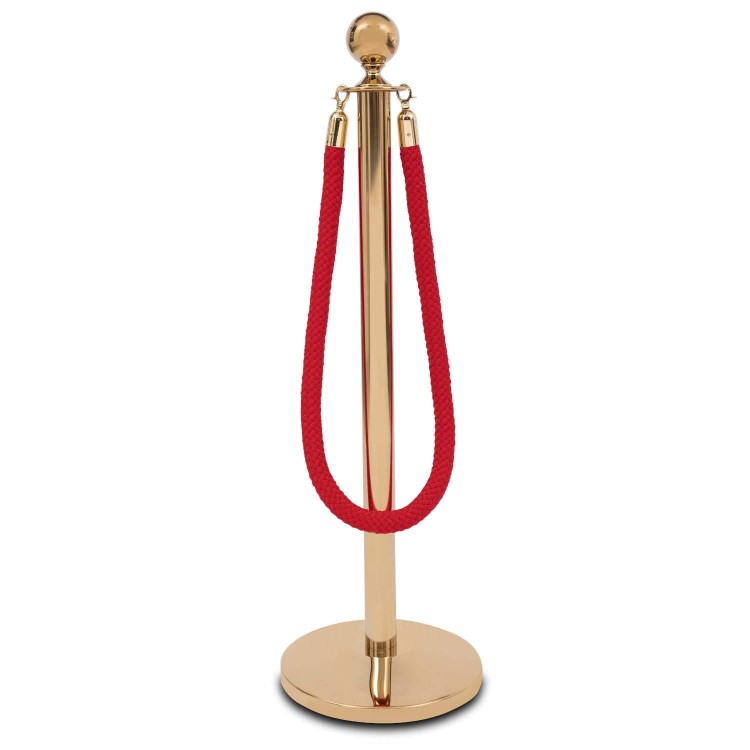 Sznur odgradzający Lina odgradzająca Border do słupków odgradzających hotelowych Czerwony Pleciony Złoty