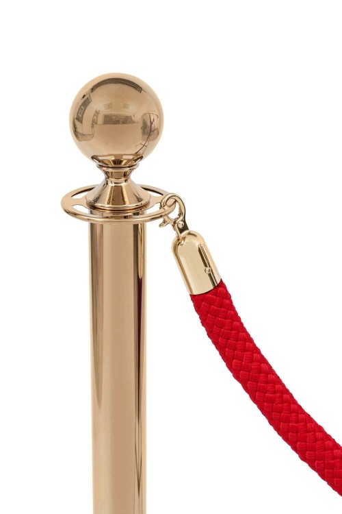 Sznur odgradzający Lina odgradzająca Border do słupków odgradzających hotelowych Czerwony Pleciony Złoty