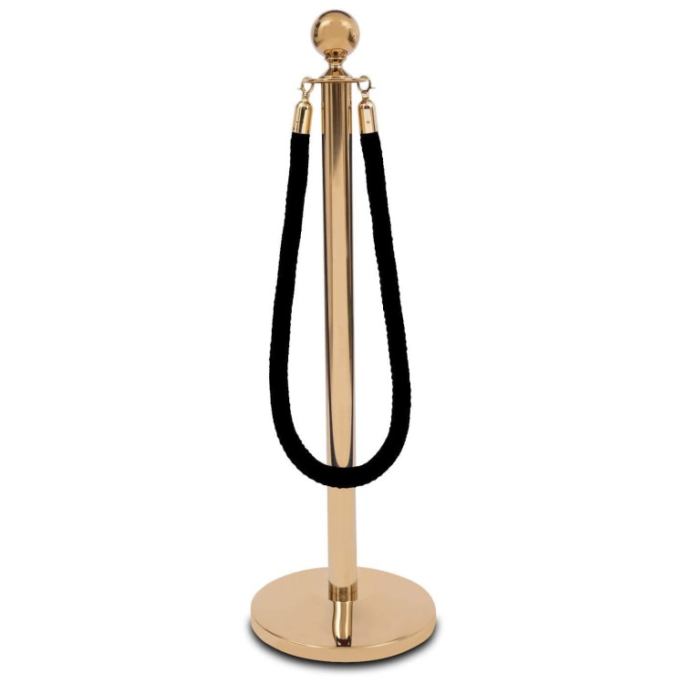 Sznur odgradzający Lina odgradzająca Border do słupków odgradzających hotelowych Czarny Pleciony Złoty