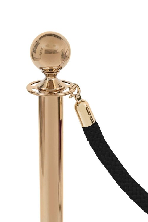 Sznur odgradzający Lina odgradzająca Border do słupków odgradzających hotelowych Czarny Pleciony Złoty