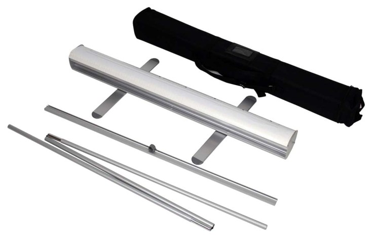 Zestaw po wyjęciu z torby - Rollup Mosquito 80 x 200 cm stojak reklamowy jak Ścianka Reklamowa rozwijany z opcją wydruku