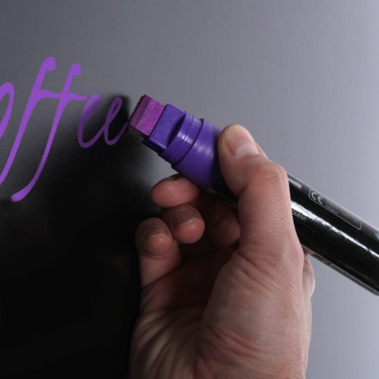 Detal - Tablica kredowa NATURA Classic Jasno brązowa 70 x 90 cm drewniana tabliczka kredowa z czarną powierzchnią do pisania markerami kredowymi