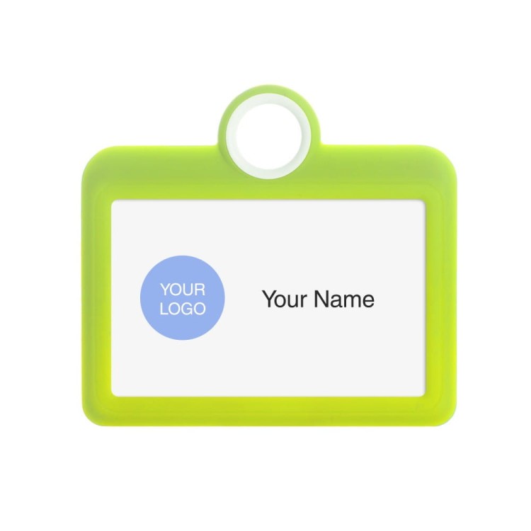 Kolorowy identyfikator na smyczy Żółty 85 x 54 mm ID holder na identyfikator tabliczka plakietka imienna zawieszka etui silikonowe na identyfikator 8,5 x 5,5 cm